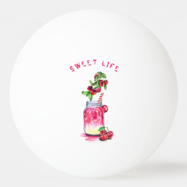 Cherry Drink Ping Pong Boll - Anpassningsbar Text (Framsidan)