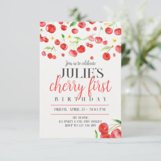 Cherry first birthday meddelande