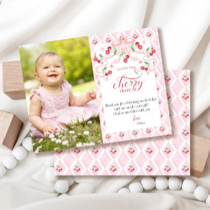 Cherry First Birthday Tack Kort
