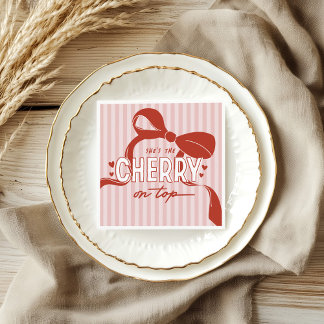 Cherry First Coquette Girls 1:a födelsedagen Pappersservett