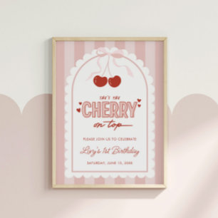 Cherry First Coquette Girls 1:a födelsedagen Poster