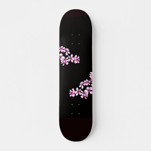 cherry flowers mini skateboard bräda 18,5 cm (Framsida)