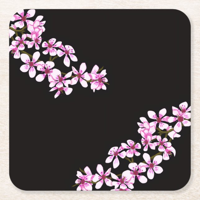 cherry flowers underlägg papper kvadrat (Framsidan)