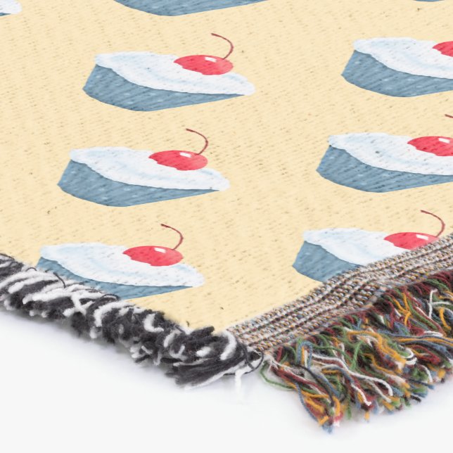 Cherry Frosted Cuptårta Throw Blanket Filt (Hörn)