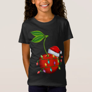 Cherry Fruit Älskare Julafton Santa Hat Cherry jul T Shirt
