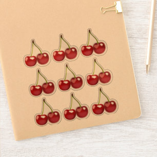 Cherry Fruit Clear Transparent Stickers Klistermärken