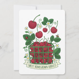 Cherry Fruit Food Prunus Sweet Basket  Inbjudningar