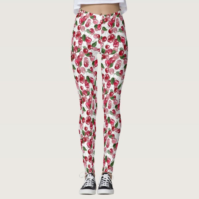 Cherry Fruit mönster Leggings (Framsida)