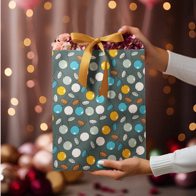 Cherry Frukt Tecknad Mönster (gift bag, birthday surprise gift bag, teddy bear gift bag, wine gift bag, travel bag, use and throw )