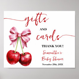 Cherry Gift & Cards Rosa Coquette Baby Shower Poster