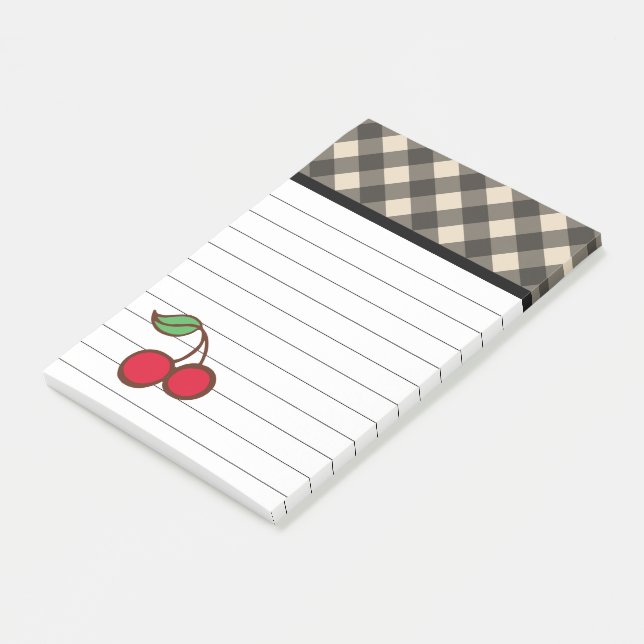 Cherry Gingham Post It Notes Post-it Block (Vinklad)
