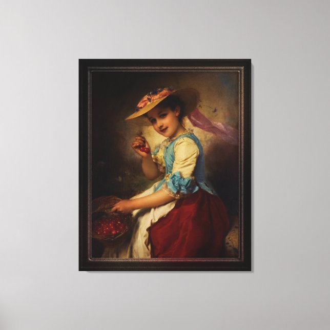 Cherry Girl av Adolphe Piot Canvastryck (Framsida)
