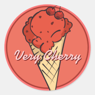 Cherry Glass Sticker Runt Klistermärke
