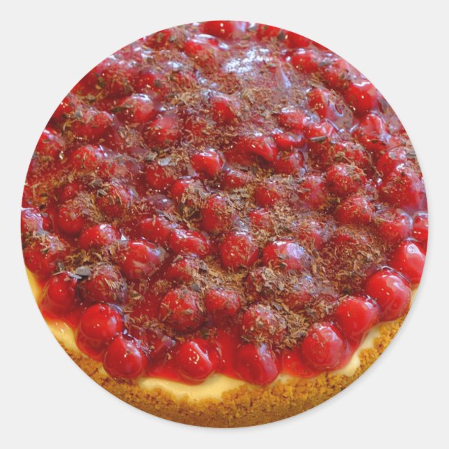 Cherry Graham Cheesecake Sticker Runt Klistermärke (Framsida)