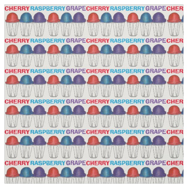 Cherry Grape Italie Shaved Vatten Ice Fabric Tyg (Provkarta)