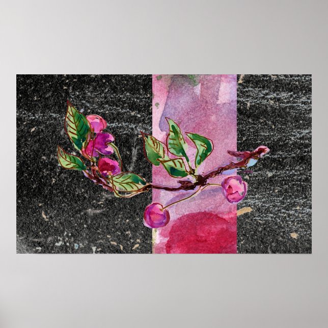 Cherry Gren, rött och svart Poster (Framsidan)