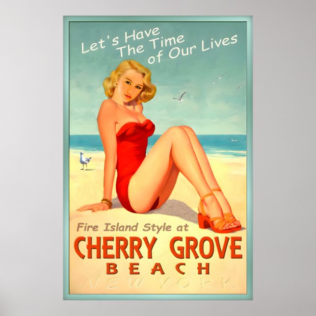 Cherry Grove Beach Long Island New York Pin U Poster (Framsidan)