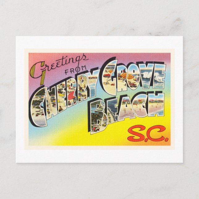 Cherry Grove Beach South Carolina SC Old Postcard- Vykort (Framsida)