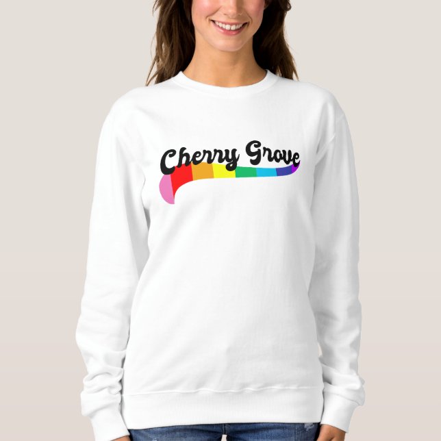 Cherry Grove Fire Island NY-regnbåge logotyp LGBTQ T Shirt (Framsida)