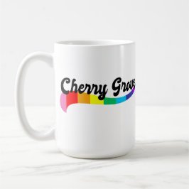 Cherry Grove Fire Island NY regnbågslogotyp HBTQ Kaffemugg