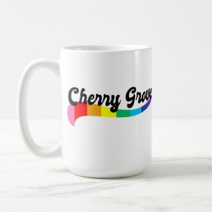 Cherry Grove Fire Island NY regnbågslogotyp HBTQ Kaffemugg