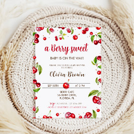 Cherry Heart Baby Shower Inbjudningar