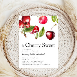Cherry Heart Baby Shower Inbjudningar