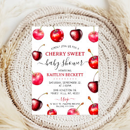 Cherry Heart Baby Shower Inbjudningar