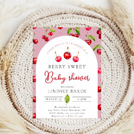 Cherry Heart Baby Shower Inbjudningar