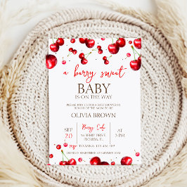 Cherry Heart Baby Shower Inbjudningar