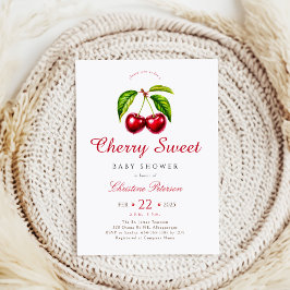 Cherry Heart Baby Shower Inbjudningar