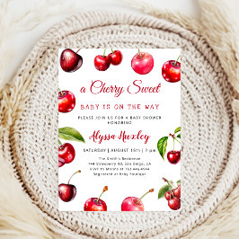 Cherry Heart Baby Shower Inbjudningar