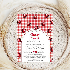 Cherry Heart Baby Shower Inbjudningar