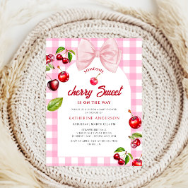 Cherry Heart Baby Shower Inbjudningar