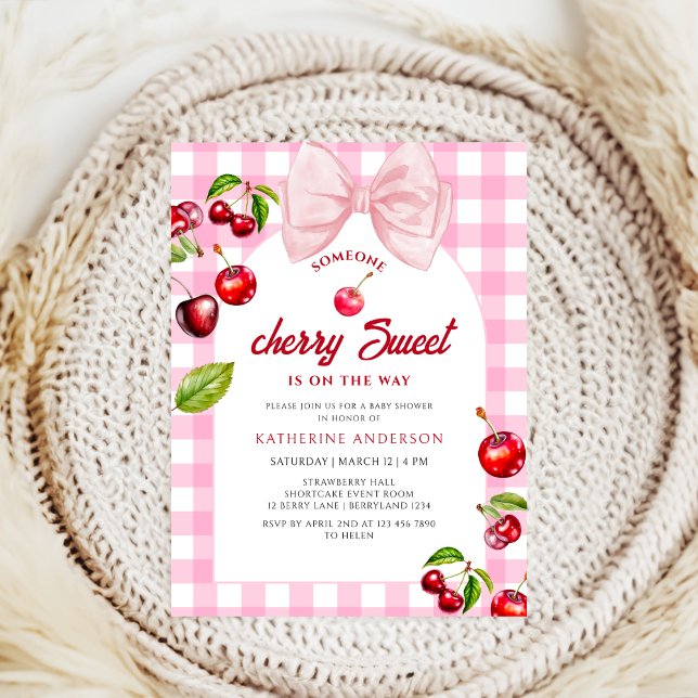 Cherry Heart Baby Shower Inbjudningar (Skapare uppladdad)