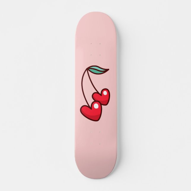 Cherry Heart Mini Skateboard Bräda 18,5 Cm (Framsida)