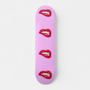 Cherry Hett Läppar Popper Girl Skateboard Deck