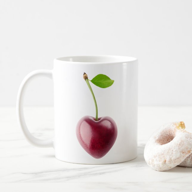 Cherry-hjärta Kaffemugg (Med munk)