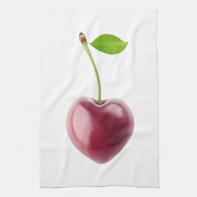 Cherry-hjärta Kökshandduk (Vertikal)