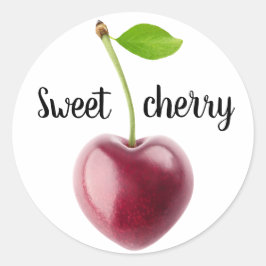 Cherry-hjärta Runt Klistermärke