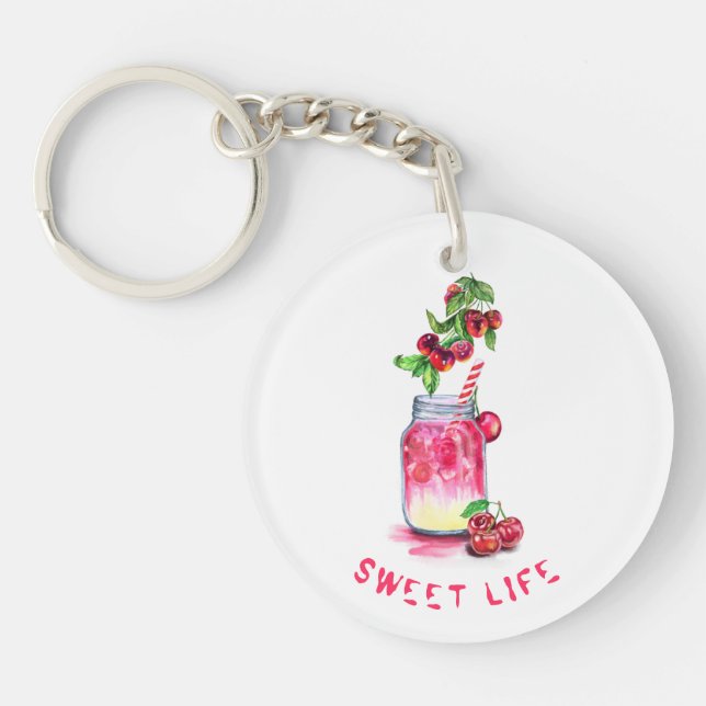 Cherry Juice Coola Drink Fruit Keychain (Framsidan)