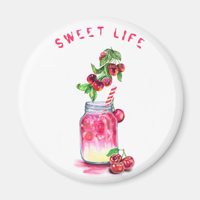Cherry Juice Coola Drink Fruits Magnet (Framsidan)