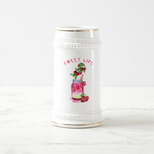 Cherry Juice Coola Drink Summer Party Beer Stein Sejdel (Center)