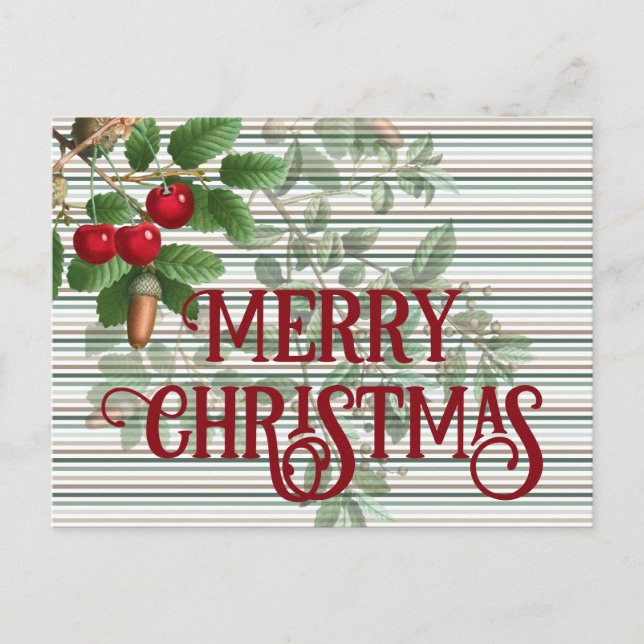 Cherry-jul - Vintage-jul Helg Vykort (Framsida)