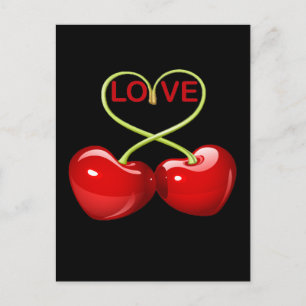 CHERRY KÄRLEK HEARTS VYKORT