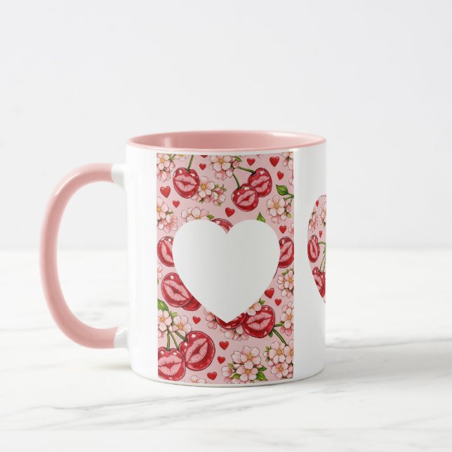 Cherry Kiss Heart Mug Mugg (Vänster)
