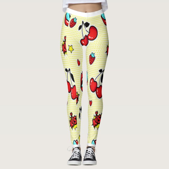 "Cherry Kiss" Leggings (Framsida)