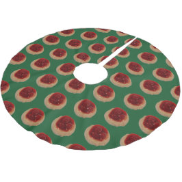 Cherry Kolache träd skirt Julgransmatta Borstad Polyester