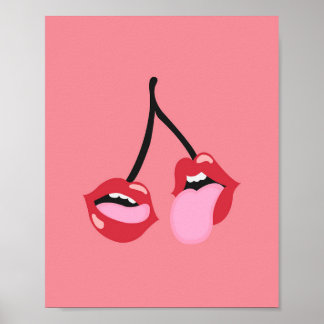 Cherry Läppar | Art-utskrift | Nedladdning | Väggk Poster
