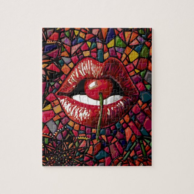 Cherry Läppar Mosaic Pussel (Vertikal)